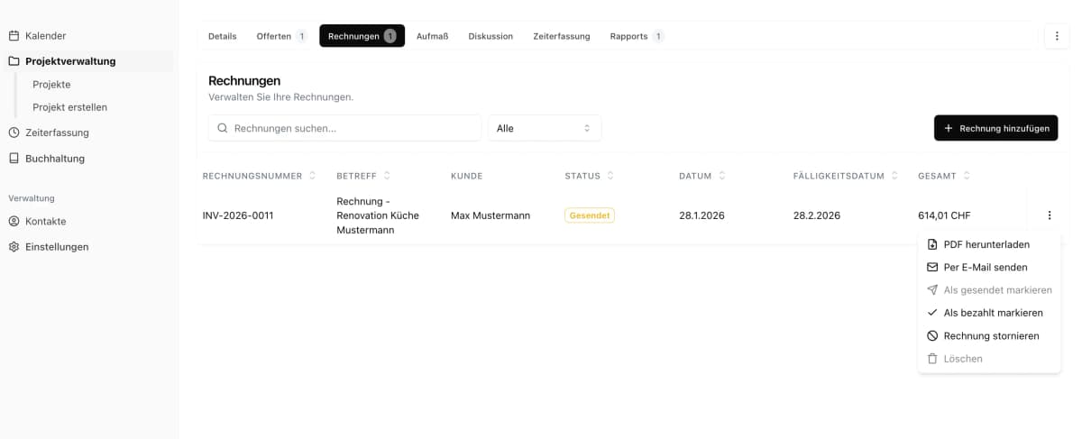 Werkli QR-Rechnungen erstellen